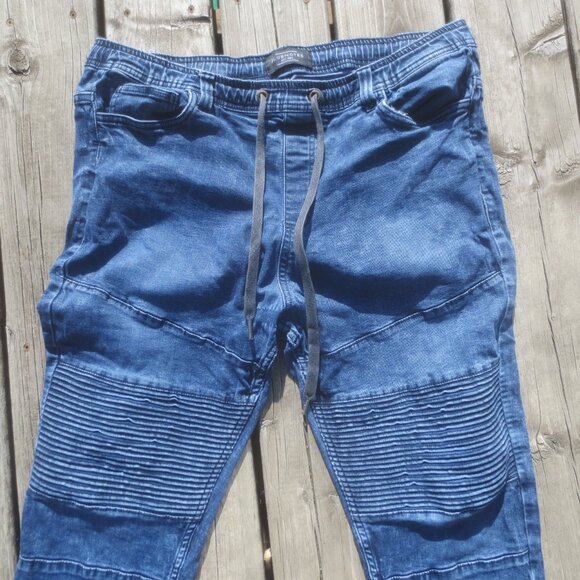 Bluenotes Denim Jean Slim Jogger Rugby Style Denim Jean Pants - Size Large. - Picture 2 of 10